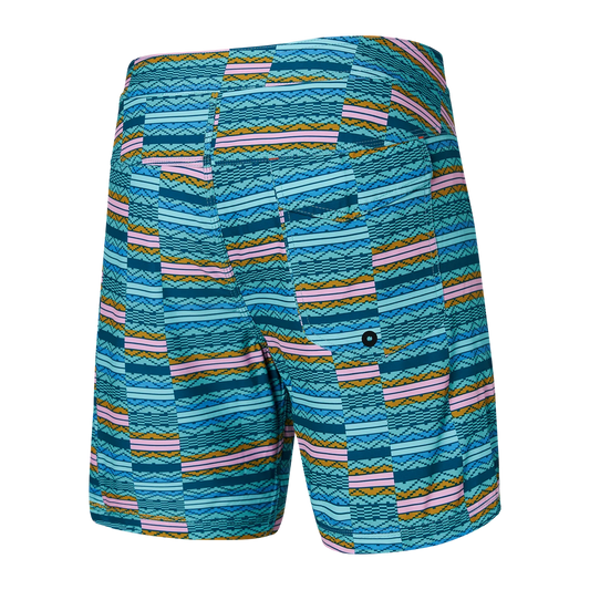 SAXX BETAWAVE Swim Shorts 7" / Asher Stripe- Sea Foam