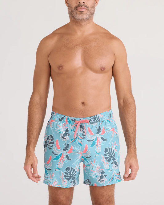 SAXX Oh Buoy 2N1 Classic Swim Trunk with Liner 5" in Island Tropic