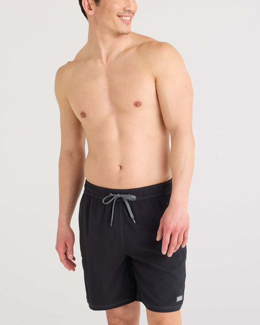 SAXX Oh Buoy 2N1 Stretch Swim Volley 7" with liner in Black