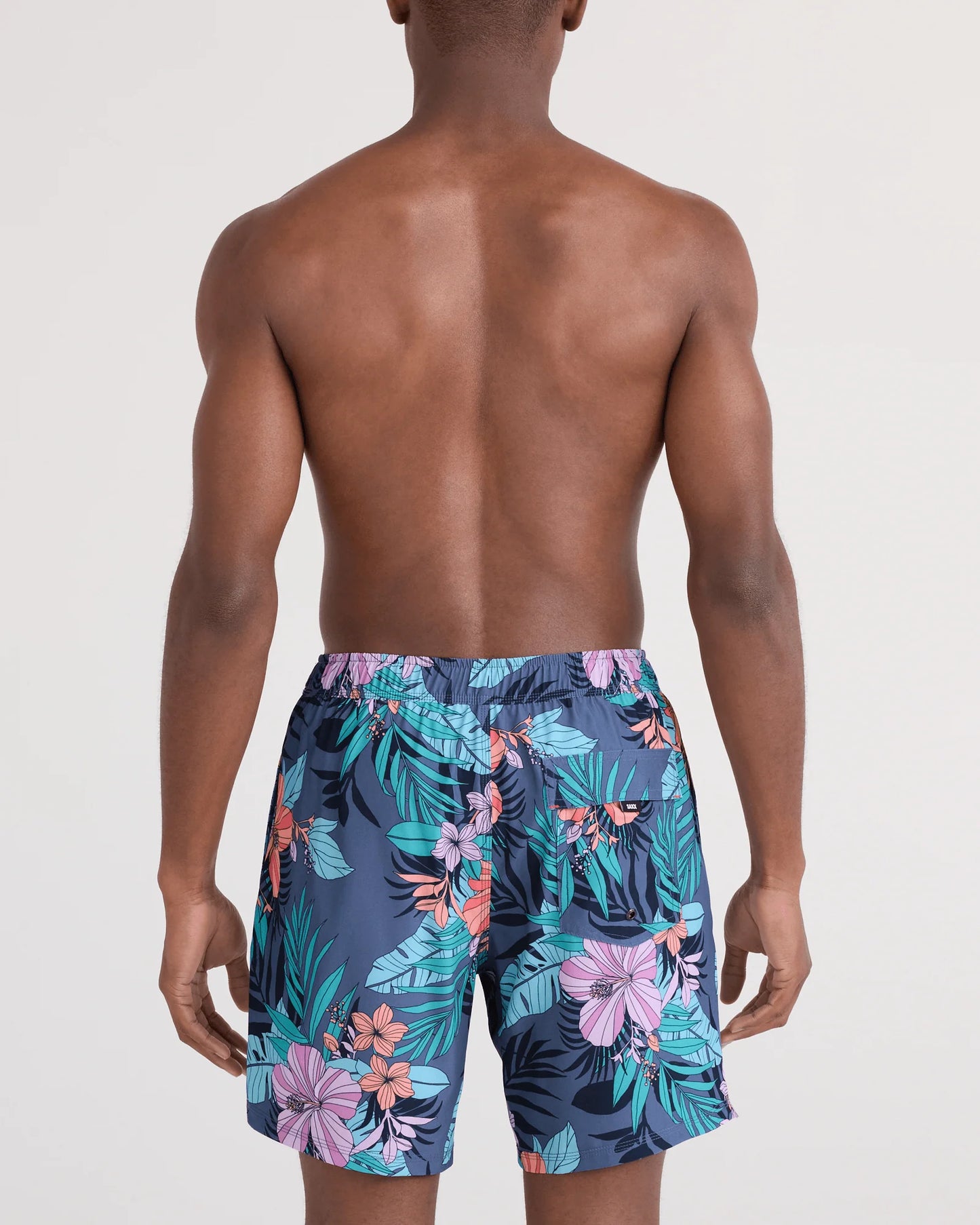 SAXX Oh Buoy 2N1 Classic Swim Trunk 7" with liner in Hibiscus Jungle