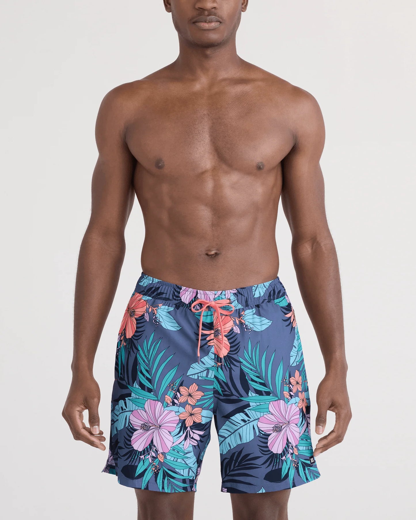 SAXX Oh Buoy 2N1 Classic Swim Trunk 7" with liner in Hibiscus Jungle