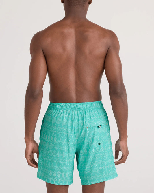 SAXX Oh Buoy 2N1 Classic Swim Trunk 7" with liner Island Lineup-Surf Blue