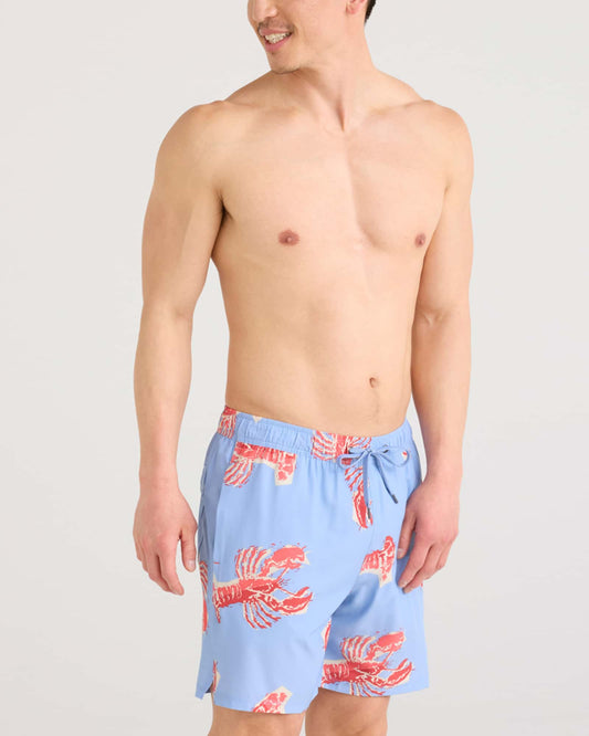 SAXX Oh Buoy 2N1 Stretch Swim Trunk 7" with liner Lobster