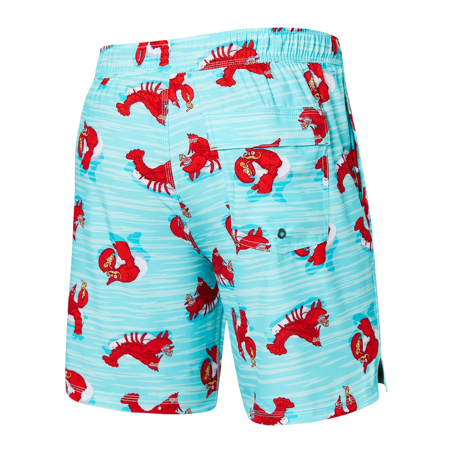 SAXX OH BUOY STRETCH VOLLEY Swim Shorts 7" / Lobster Lounger- Aqua