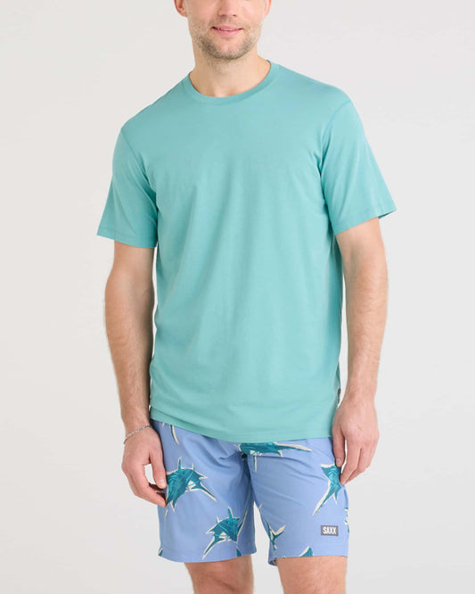 SAXX DropTemp® Cooling Cotton Cooling Cotton Tee in Sea Foam