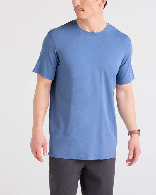 SAXX DropTemp® Cooling Cotton Cooling Cotton Tee in Tidal Blue