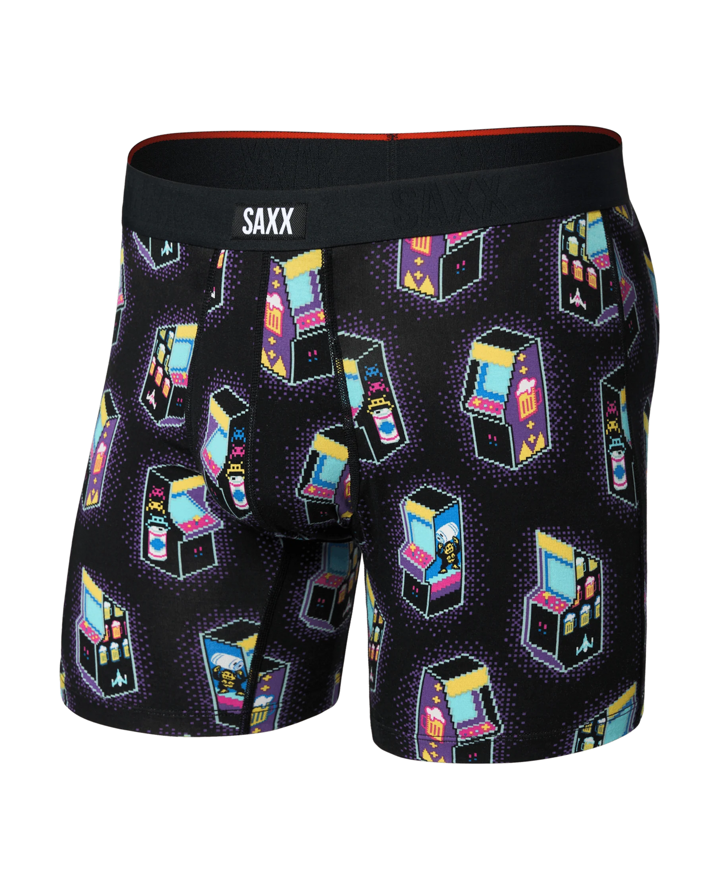 SAXX Vibe Xtra Soft Comfort Soft Comfort Boxer Brief 6" Beercade-Black