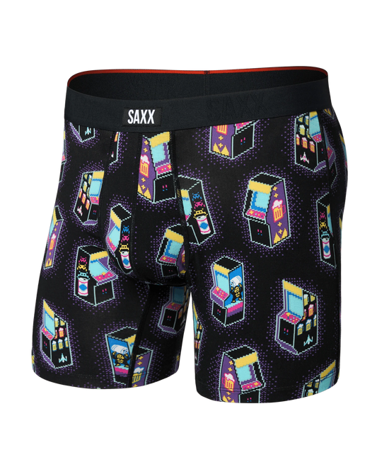 SAXX Vibe Xtra Soft Comfort Soft Comfort Boxer Brief 6" Beercade-Black