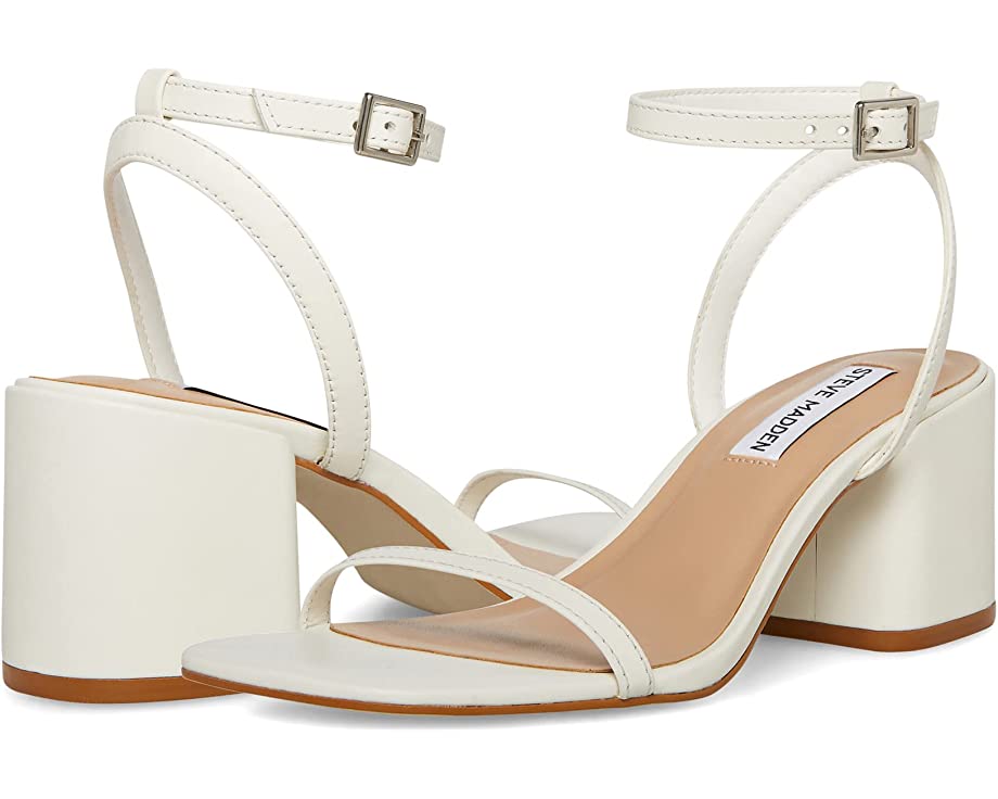 STEVE MADDEN AUDRINA BLOCK HEEL IN WHITE