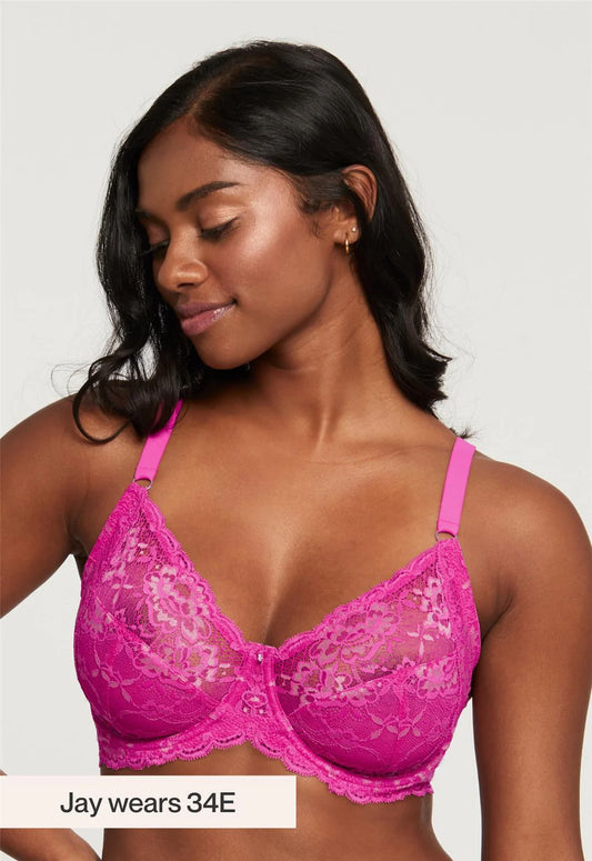 Montelle 9324 Muse Full Cup Lace Bra in Watermelon Champagne