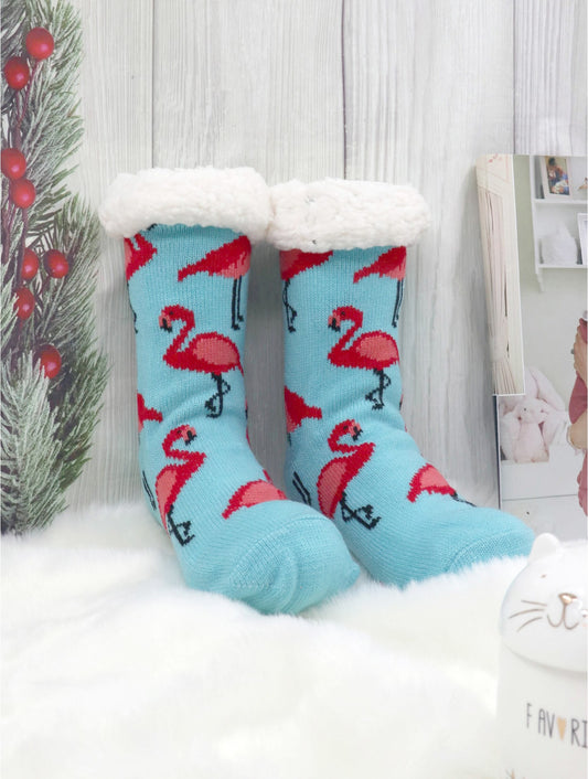 Lined Flamingo Socks