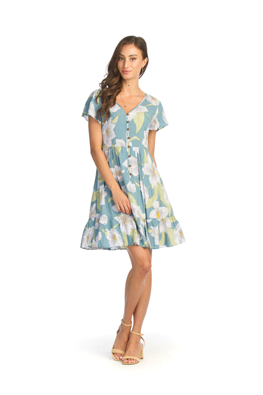 SALE Papillon PD14719 Floral Button Up Front Dress