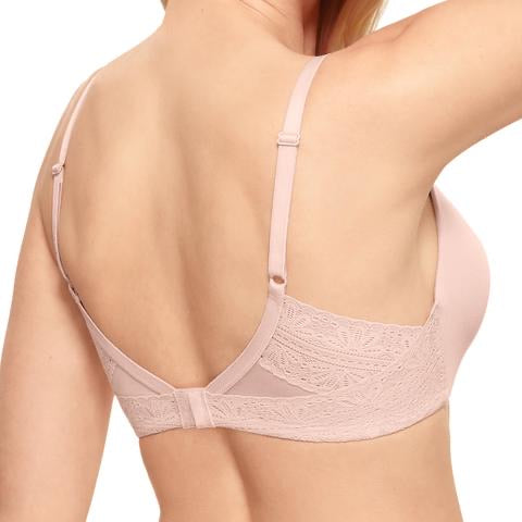 SALE Foundation Rose Smoke Wire Free T-Shirt Bra with Lace