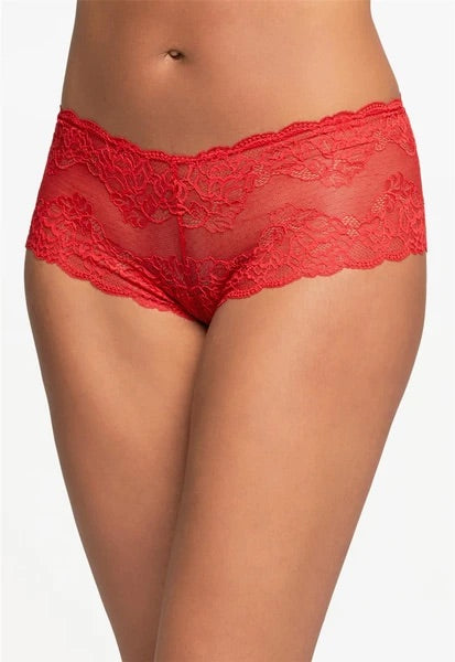 MONTELLE 9000 LACE CHEEKY PANTY IN TANGO RED