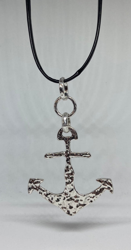 Long Anchor Pendent Necklace