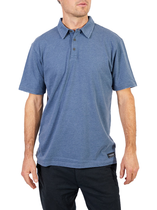 Silver Men's Navy Polo Top