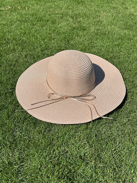 Blush Sunhat with Rose Gold Bow