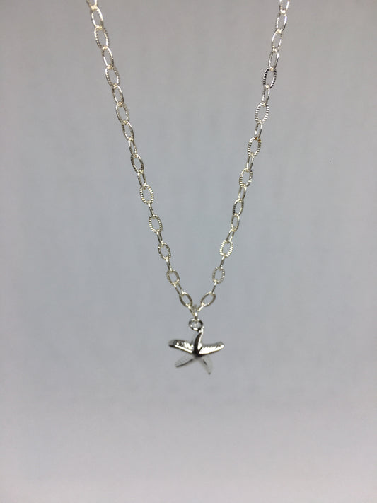 Silver Star Fish Necklace