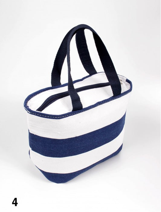Lunch Tote Large Navy Stripe