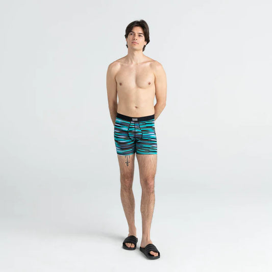 SAXX UNDERCOVER Cotton Boxer Brief in Black Reflective Stripe