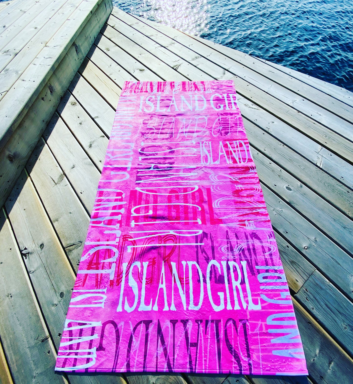 Island Girl Pink Beach Towel