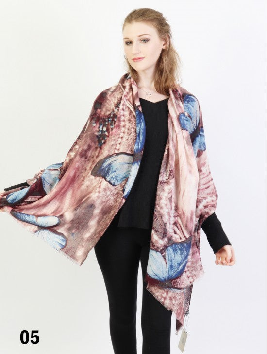 Scarf Pink Butterfly Print