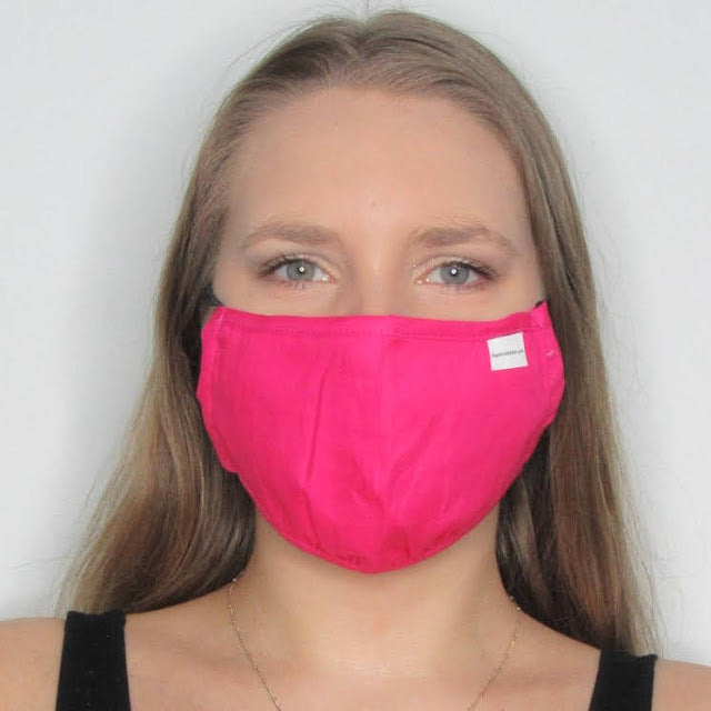 Adult Fuchsia Cotton Mask with Adjustable Ear Pieces