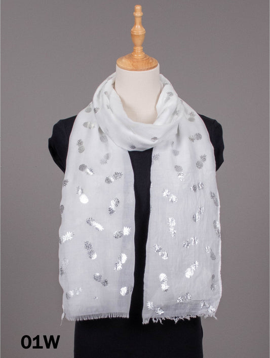 Scarf Grey with Pineapples
